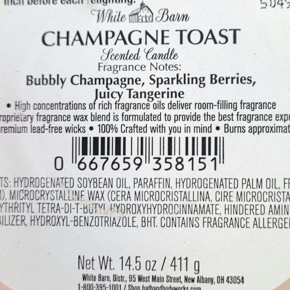 White Barn Pink Champagne Toast Candle - Picture 3 of 3